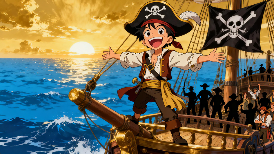 海贼王 风格原创海盗冒险海报