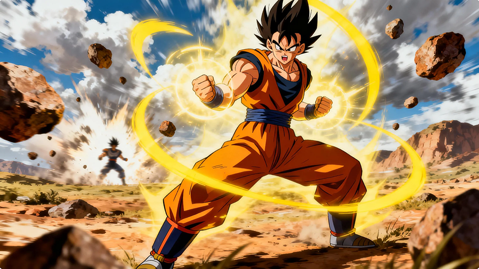 龙珠 风格原创热血战士海报