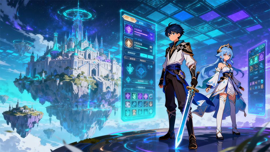 刀剑神域 风格原创异世界游戏海报